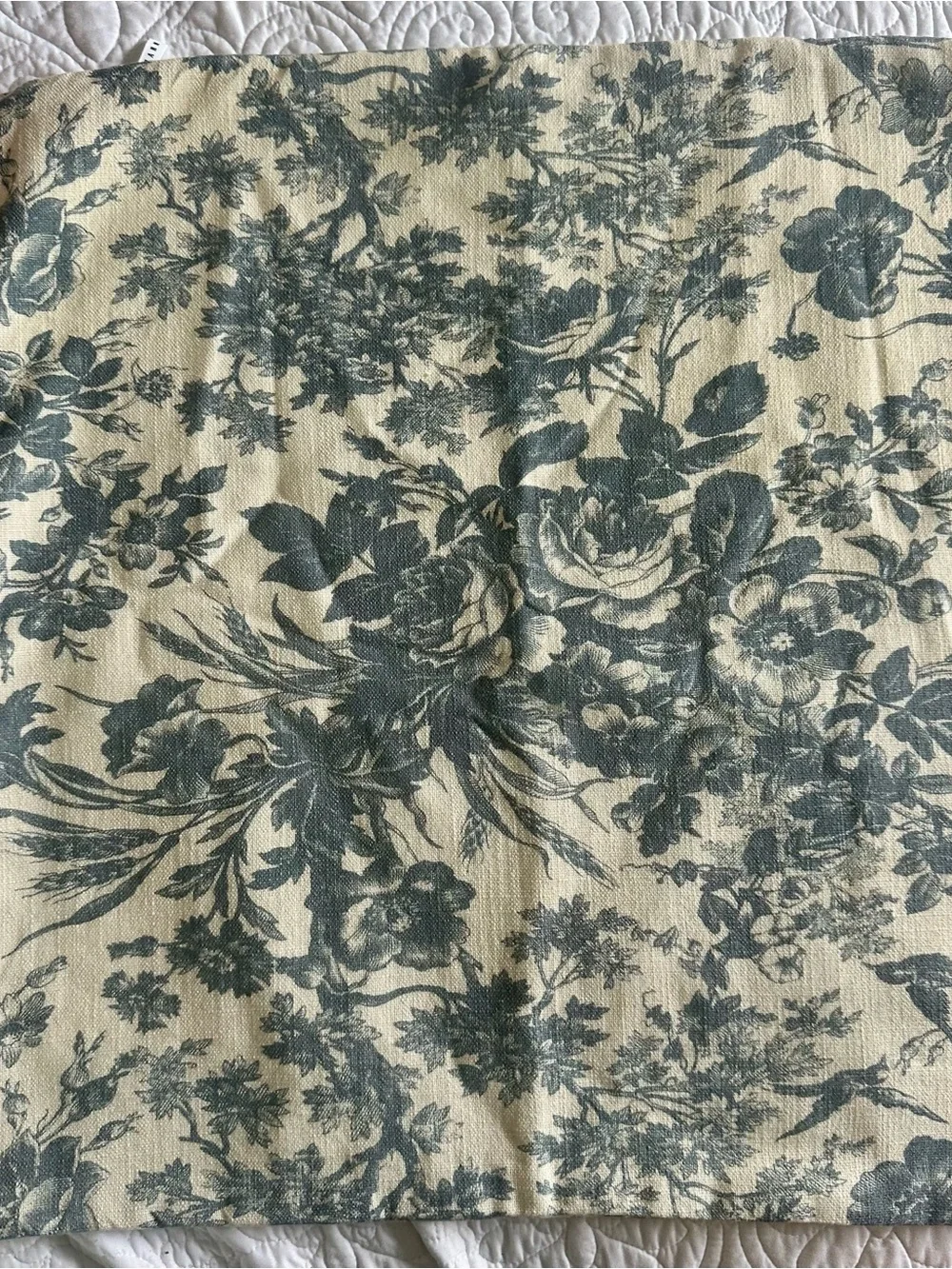 Pottery Barn Sorrel Toile Throw Pillow Cover in Blue on Cream